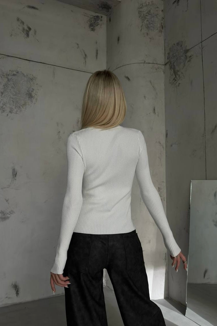 Cross Zipper Knitted Top