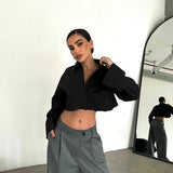 Cropped Shirt With Fake Pocket