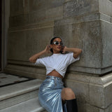 Polished Jean Skirt