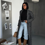 Double Breasted Long Straight Coat