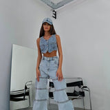 Blacka Cut Pieces Straight Jeans