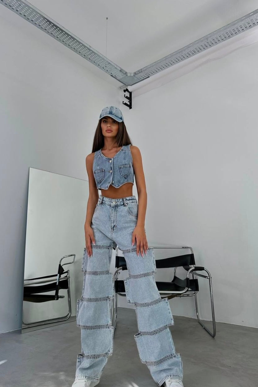 Blacka Cut Pieces Straight Jeans