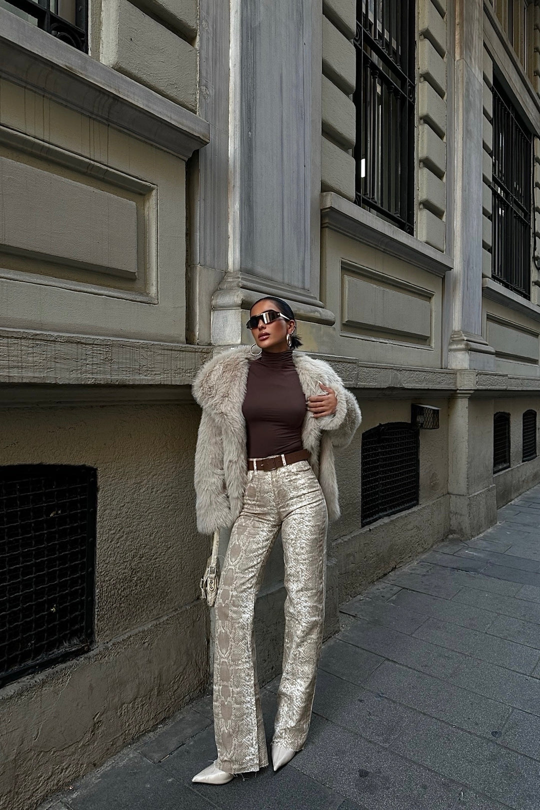 Snake Print Palazzo Jeans