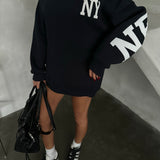 Navy New York Oversize Sweatshirt
