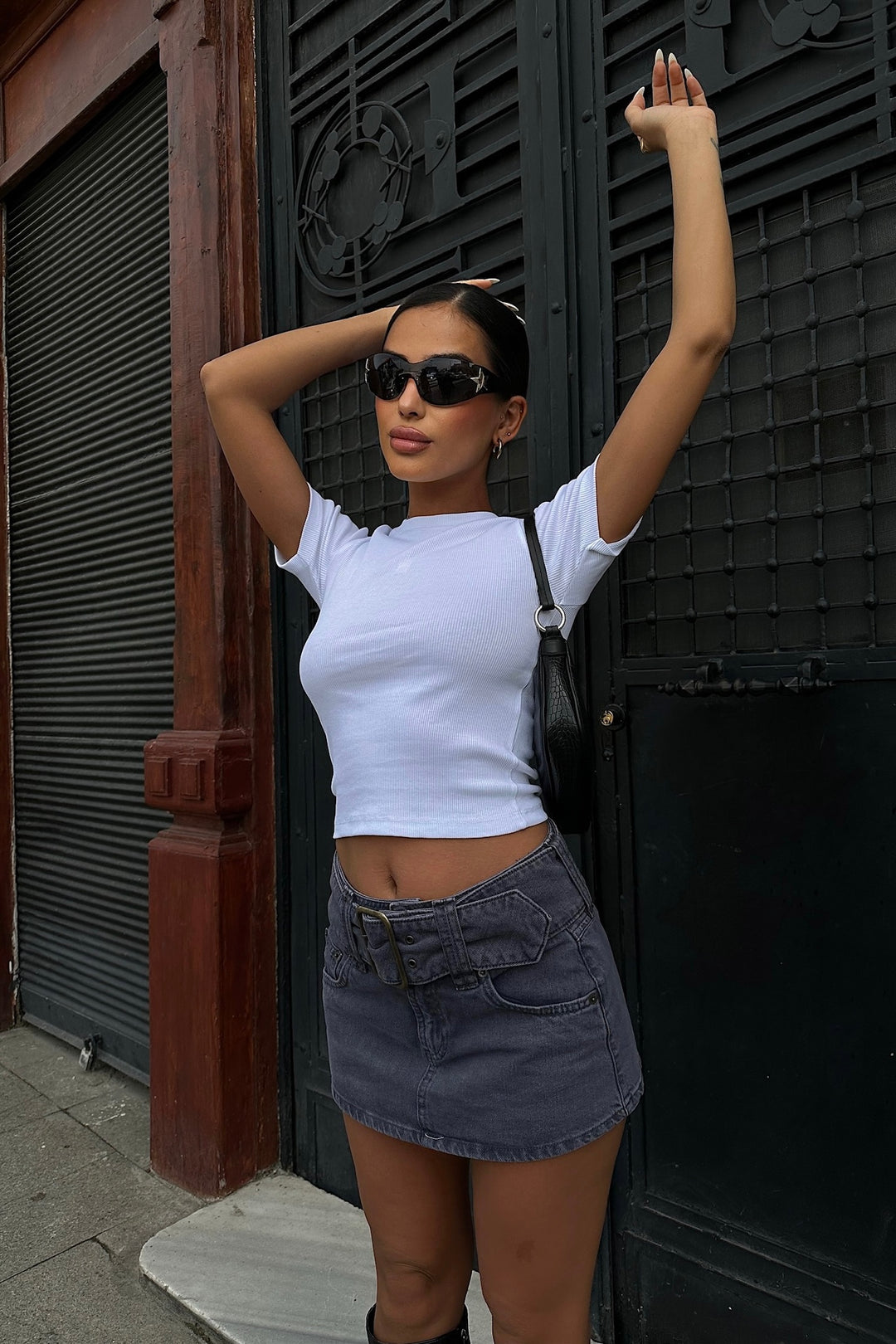 Basic Ribbed Short Sleeve T-Shirt