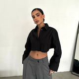 Cropped Shirt With Fake Pocket