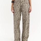 Leopard Wide Leg Fit Jeans