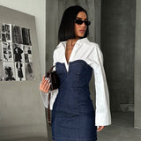 Sculpted Denim Mini Dress