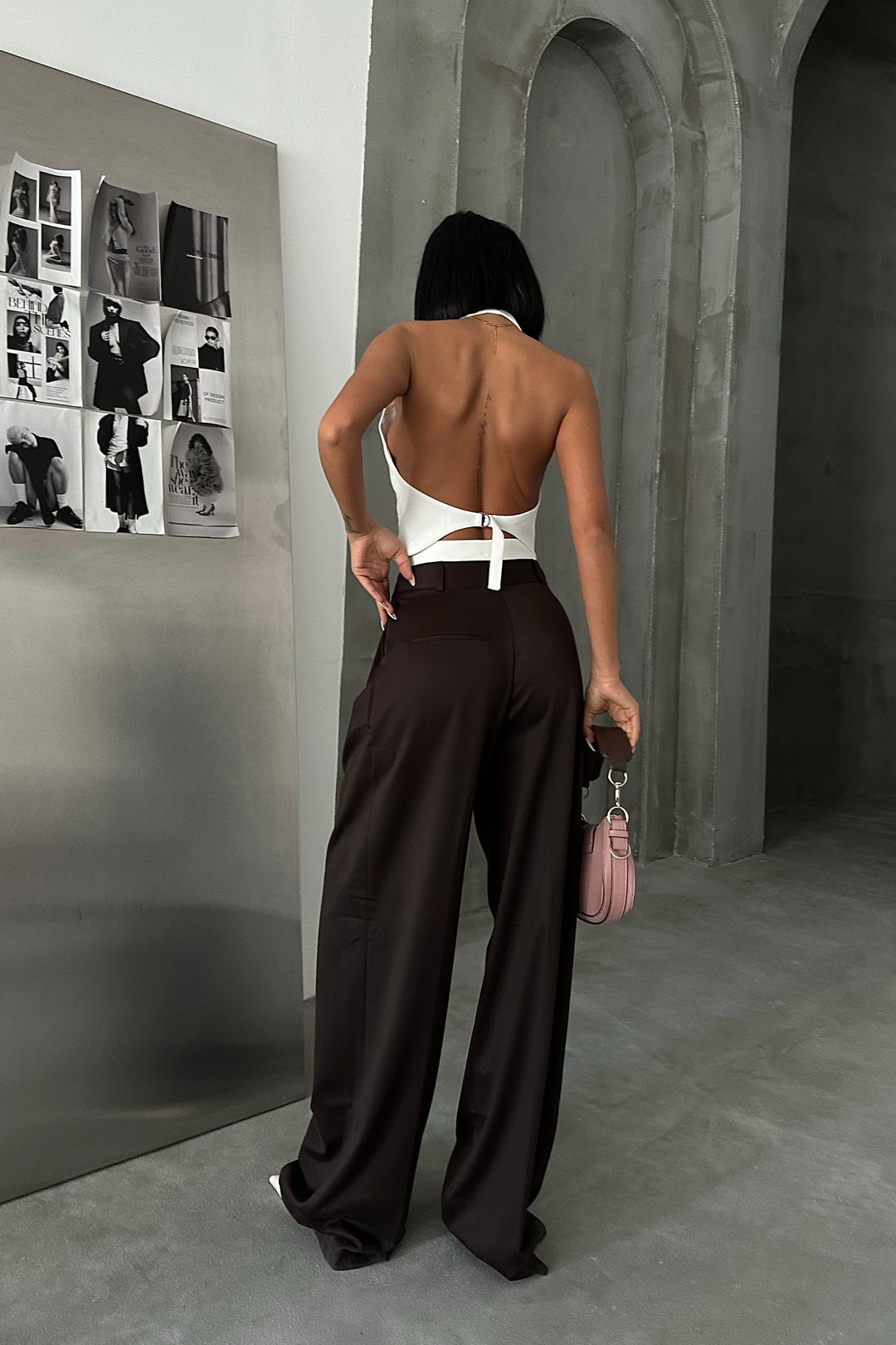 Pleated Wide-Leg Trousers