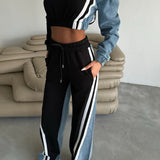 Denim-Sweat Combo Set