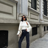 Cross Belt Jeans Gray