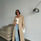 Sand Suede Belted Coat