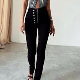 Button Closure Skinny Jean