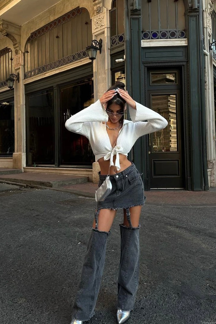 Leg Warmer Jean Skirt