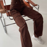 Pockets Cargo Jeans In Neutrals