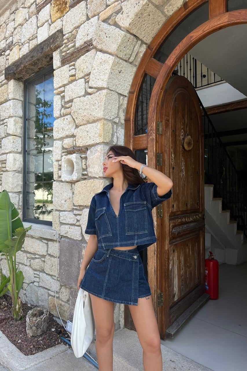 Denim Skort Set