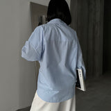 Crossed-Button Oversized Shirt