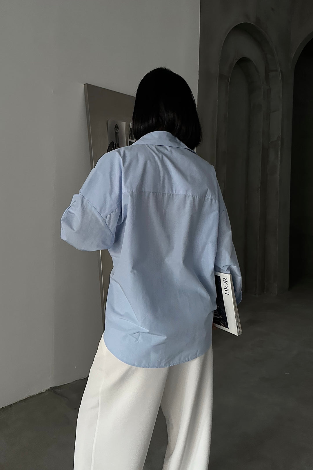 Crossed-Button Oversized Shirt