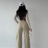 Pockets Cargo Jeans In Neutrals
