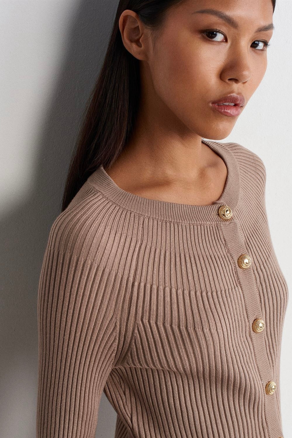 Flared Sleeves Button Up Cardigan