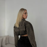 Dyed Crop Jean Jacket