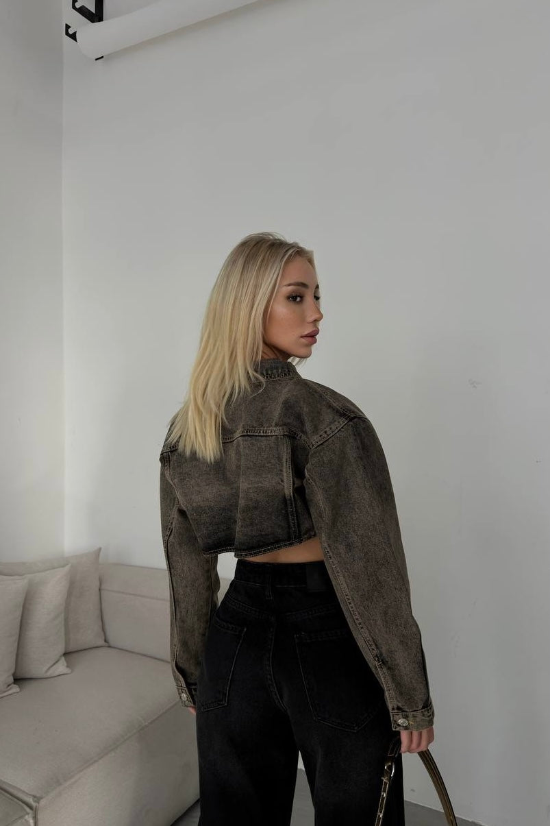 Dyed Crop Jean Jacket