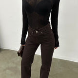 Classic Straight Brown Jeans