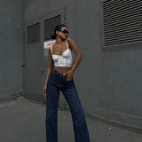 Tassel Waist And Hem Wide Jeans