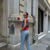 Slit Hem Mom Jeans