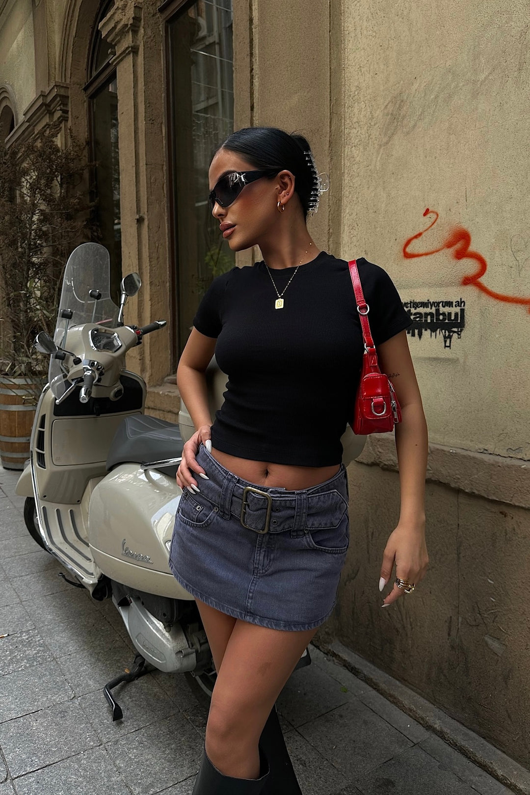 Basic Ribbed Short Sleeve T-Shirt