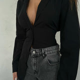 Tie Back Padded Shirt