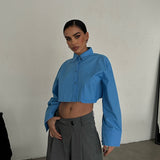 Cropped Shirt With Fake Pocket
