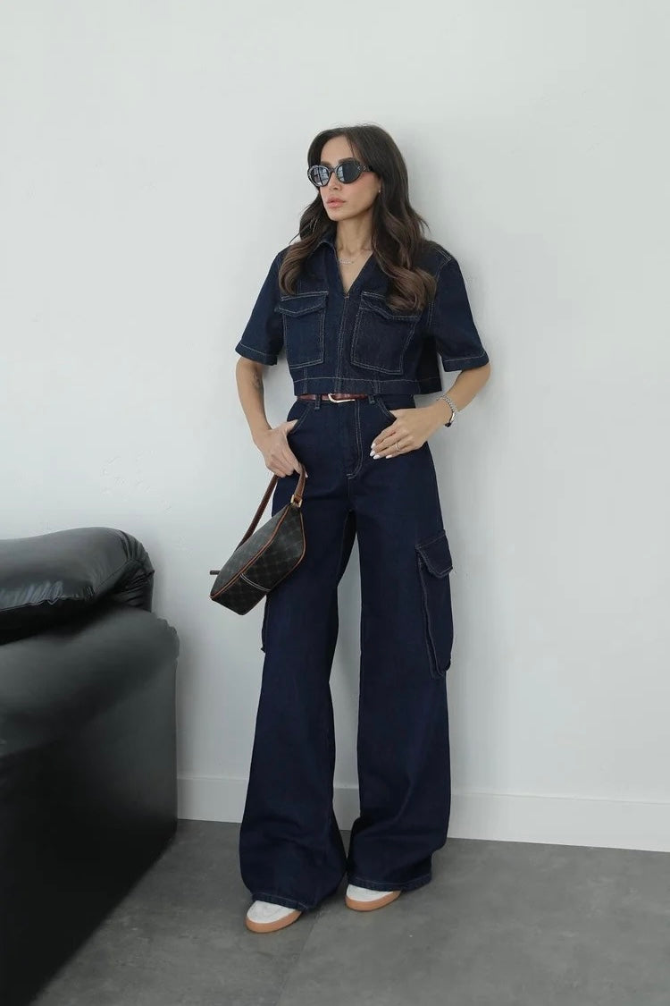 Cargo Pants Denim Set