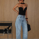 Washed Taper Barrel Jeans Blue