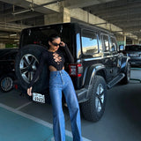 Metallic Wash Blue Jeans
