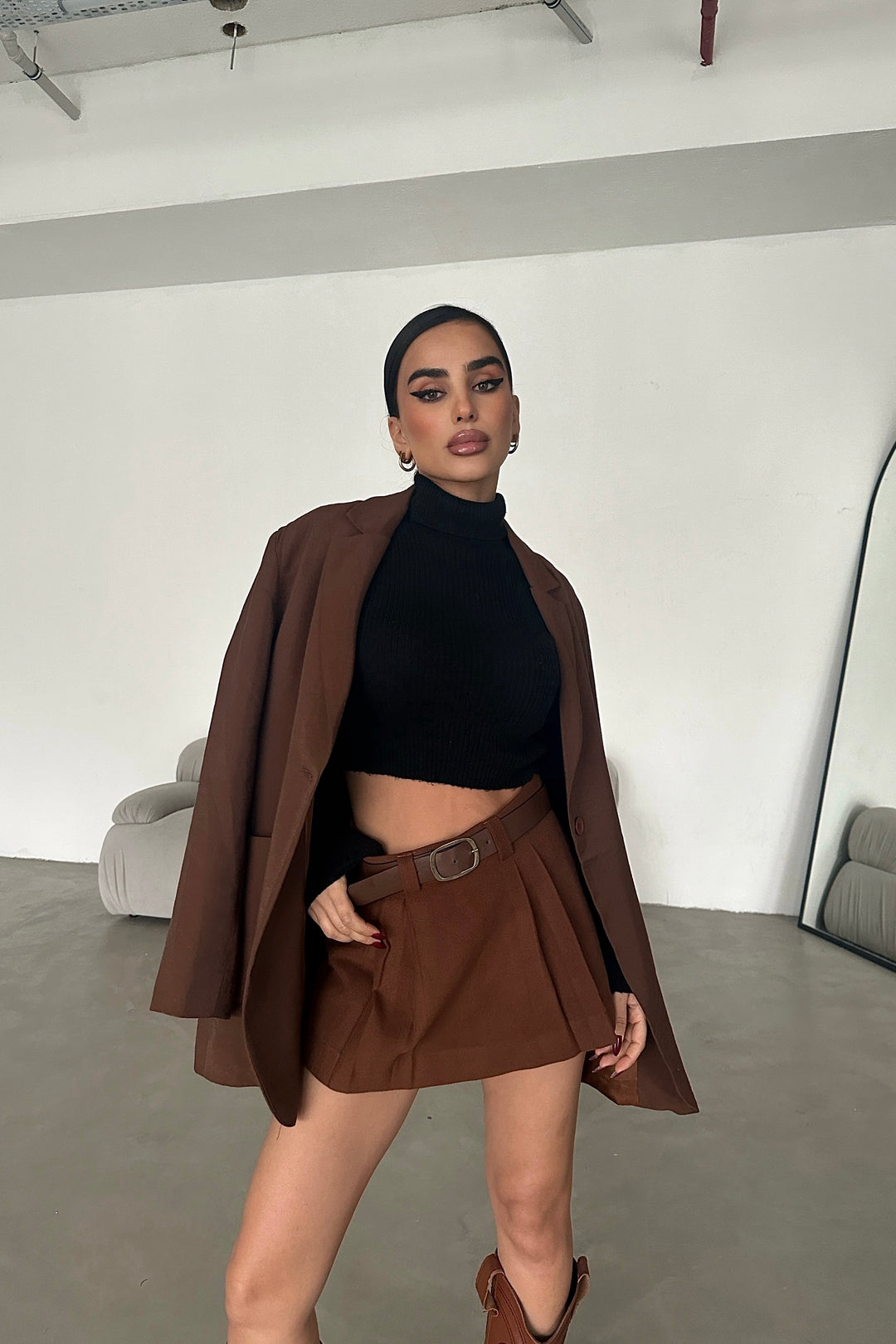 Pleated Design Warm Skort