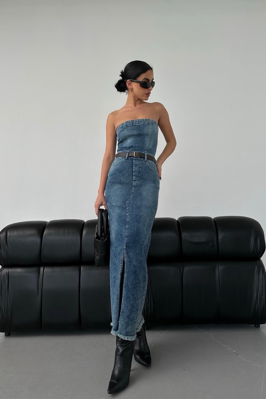 Strapless Denim Dress