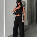 Double Waist Pleated Trousers