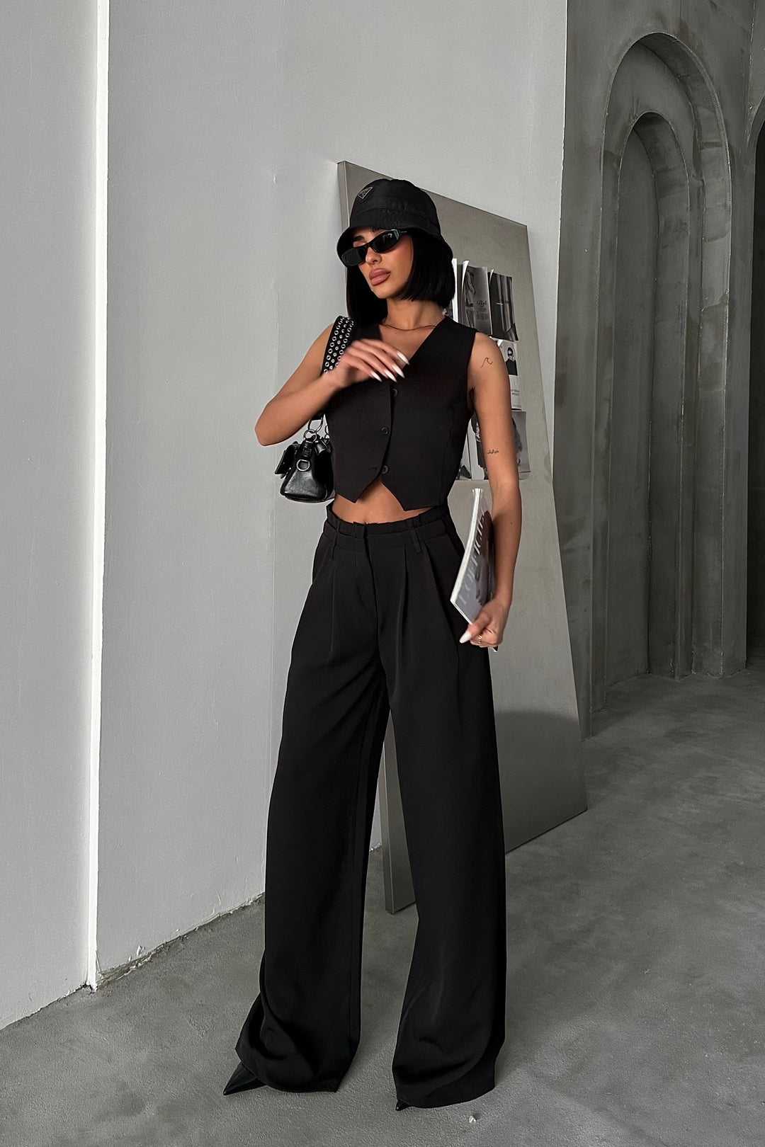 Double Waist Pleated Trousers