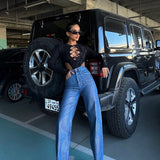 Metallic Wash Blue Jeans
