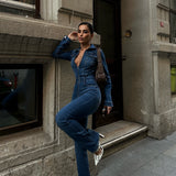 Zip Up Skinny Jumpsuit Premium