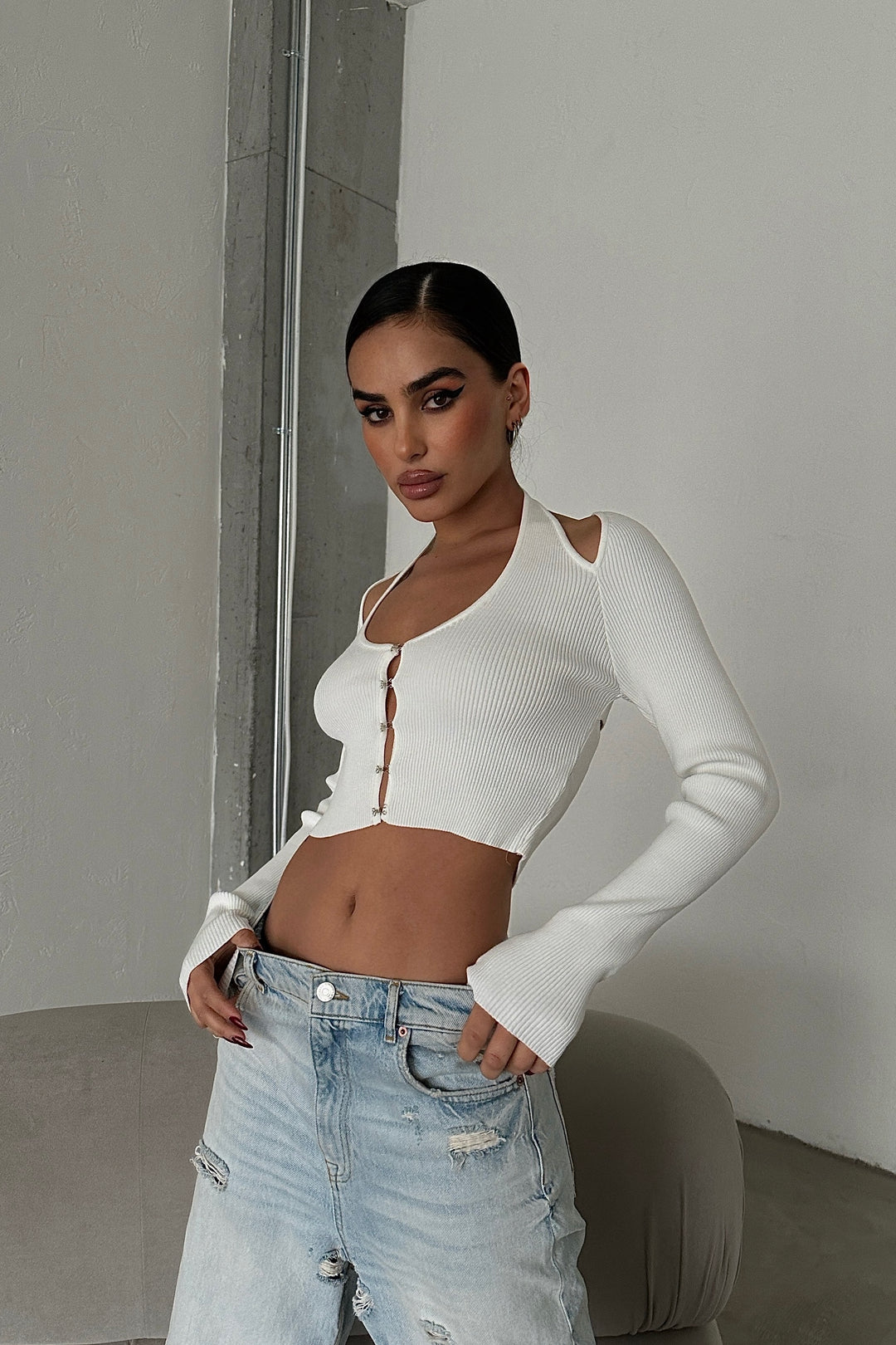 Hook Closure Cardigan