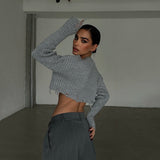 Cropped Long Sleeve Sweater