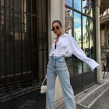 Tassel Front Light Blue Jeans