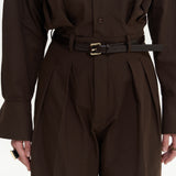 Button Detailed Utility Jumpsuit Brown