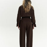Button Detailed Utility Jumpsuit Brown