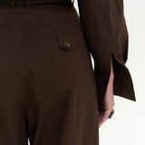 Button Detailed Utility Jumpsuit Brown
