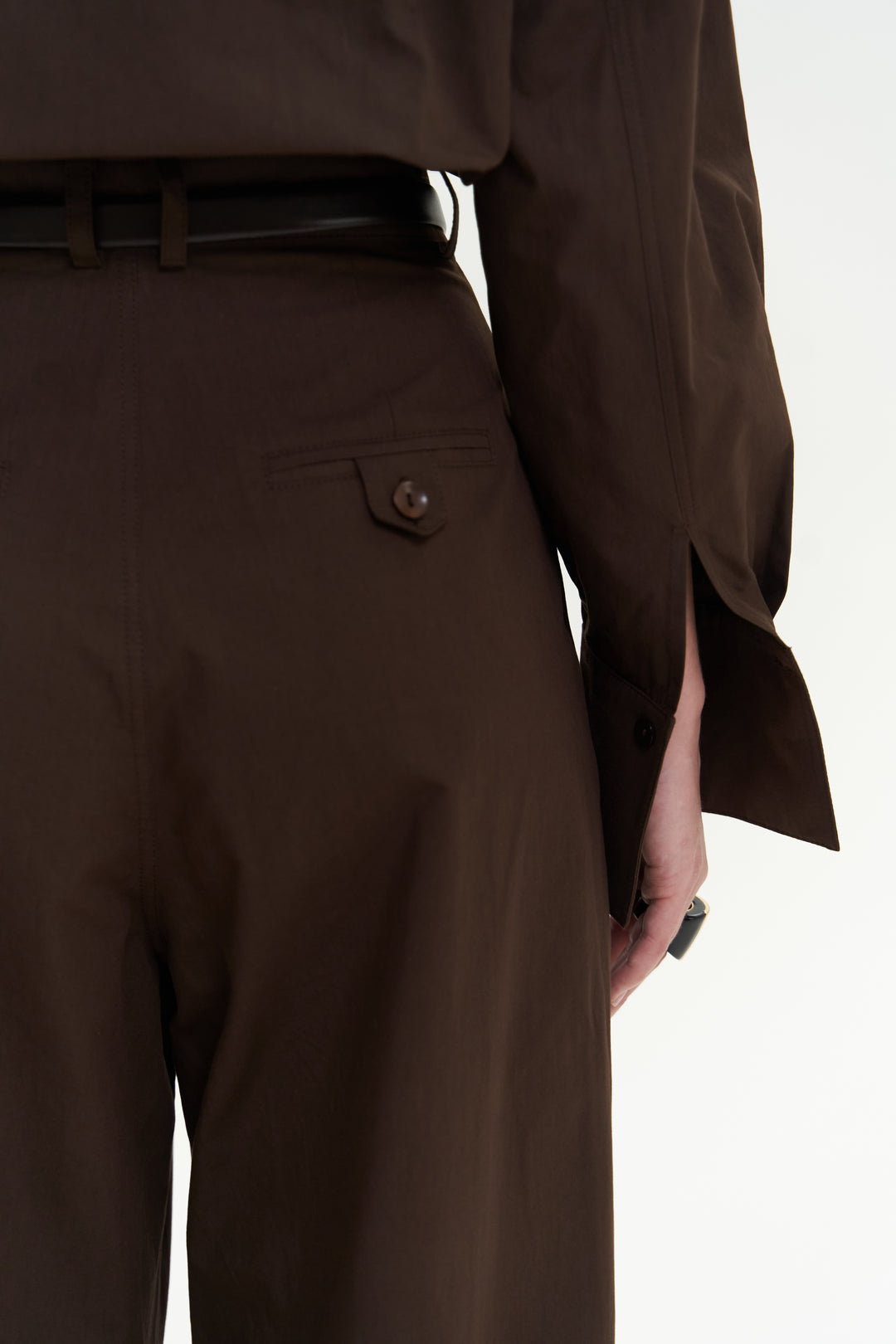 Button Detailed Utility Jumpsuit Brown