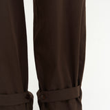 Button Detailed Utility Jumpsuit Brown