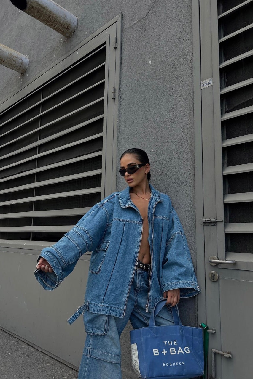 Cargo Zip Up Jean Jacket